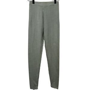 Express Tricot Women Vintage 80s Plaid Pull On Pant Leggings Green Size XXS-XS